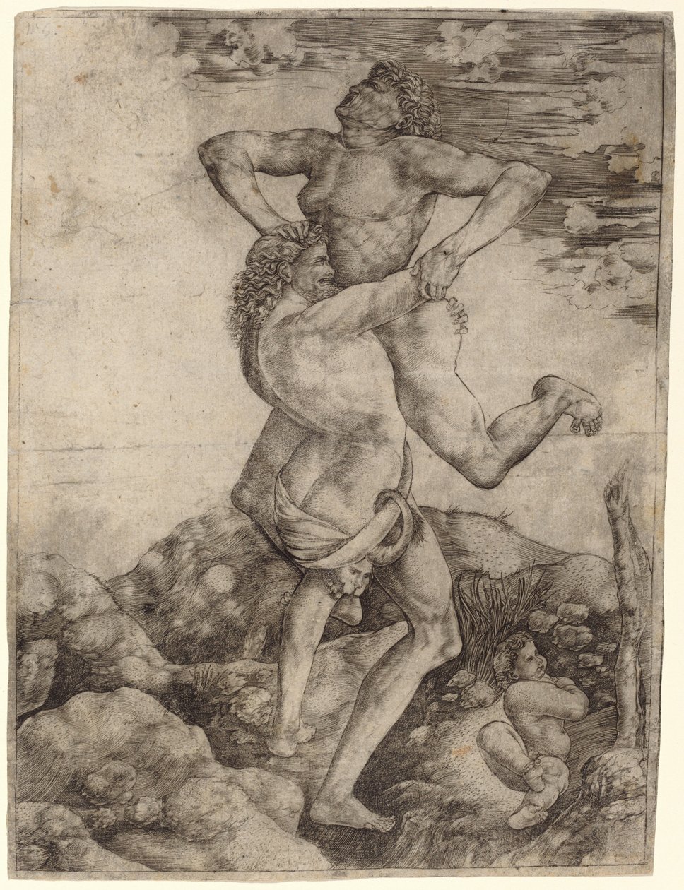 Hércules e Anteu de Cristofano Robetta, after Antonio del Pollaiuolo