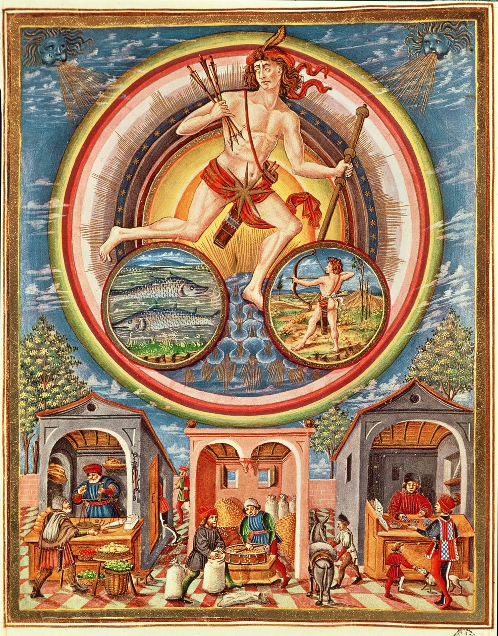 Ms Lat 209 fol.6v Júpiter, de &39;De Sphaera&39;, c.1470 (para detalhes ver 125839) de Cristoforo De Predis