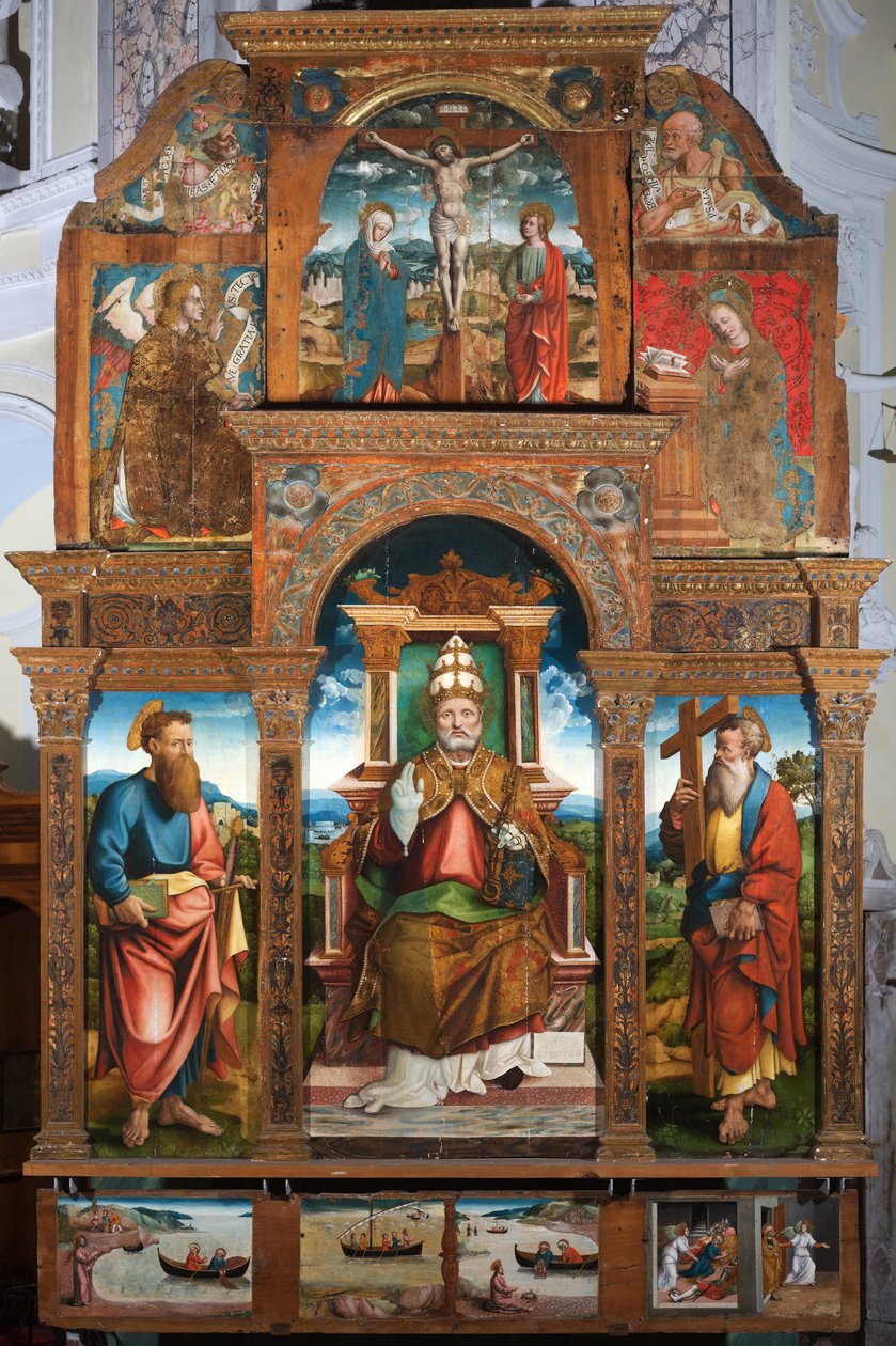 Políptico de São Pedro na cadeira de Cristoforo (fl.1525 1578) (attr.to) Pancalino