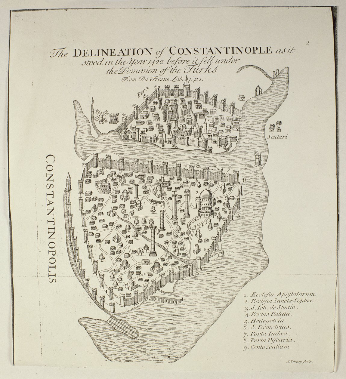 Um mapa de Constantinopla em 1422 de Cristoforo Buondelmonti