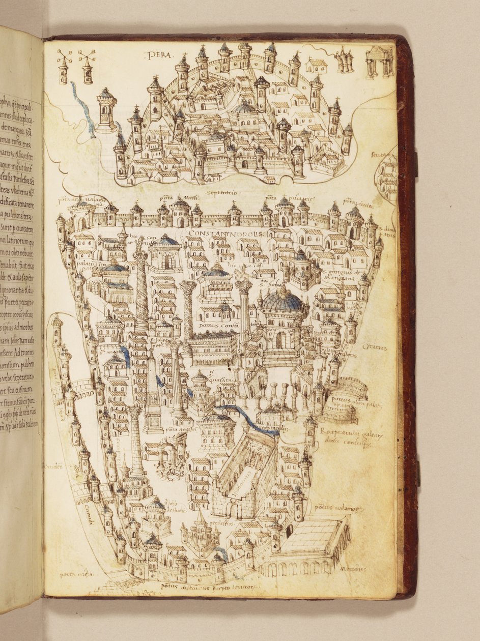 Mapa de Constantinopla, do "Arquipélago do Livro das Ilhas" de Cristoforo Buondelmonti