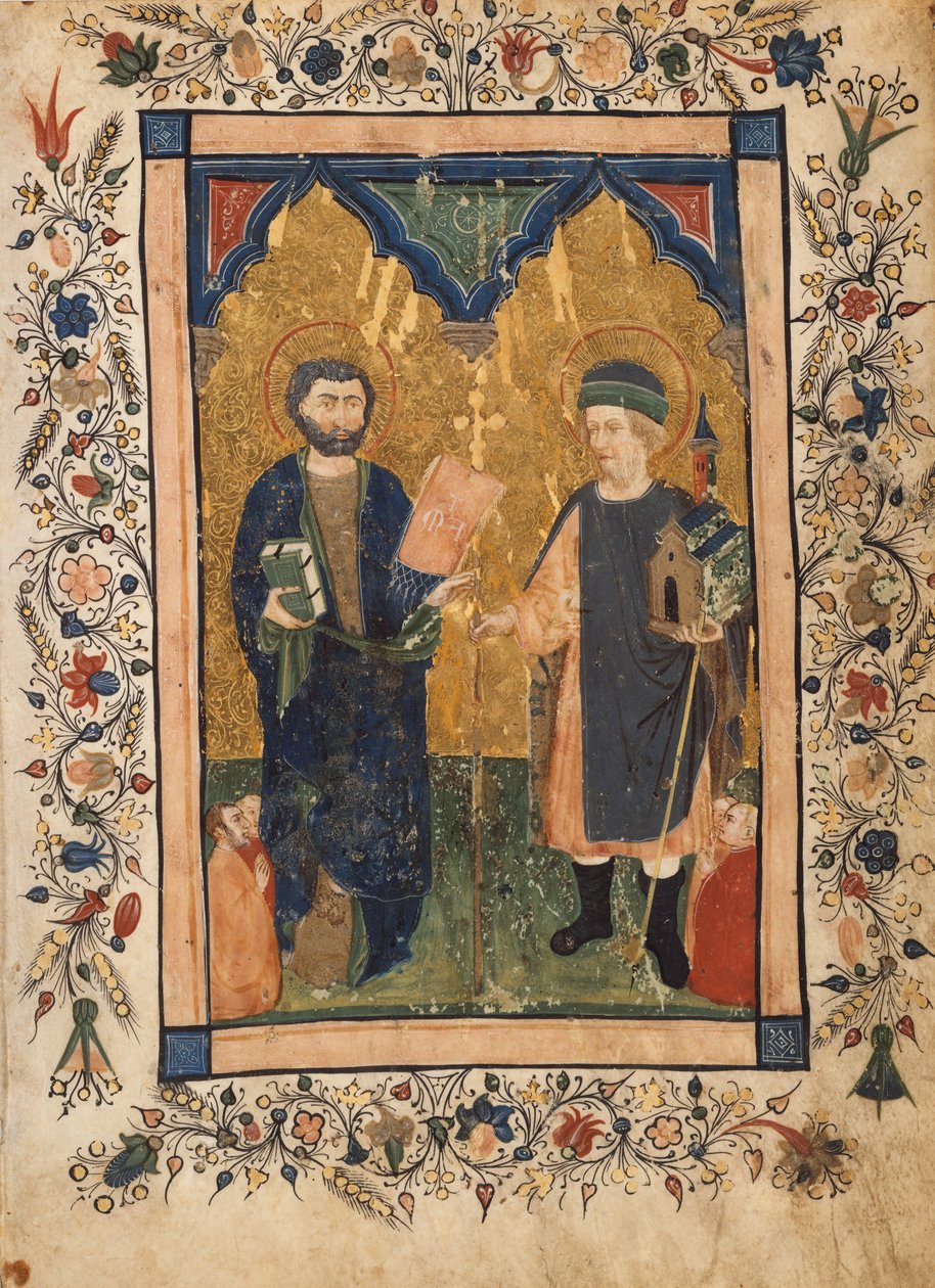 São Marcos Evangelista e São Sinibaldus Venerados por Membros de um Leigo ..., ca. 1425-34. de Cristoforo Cortese