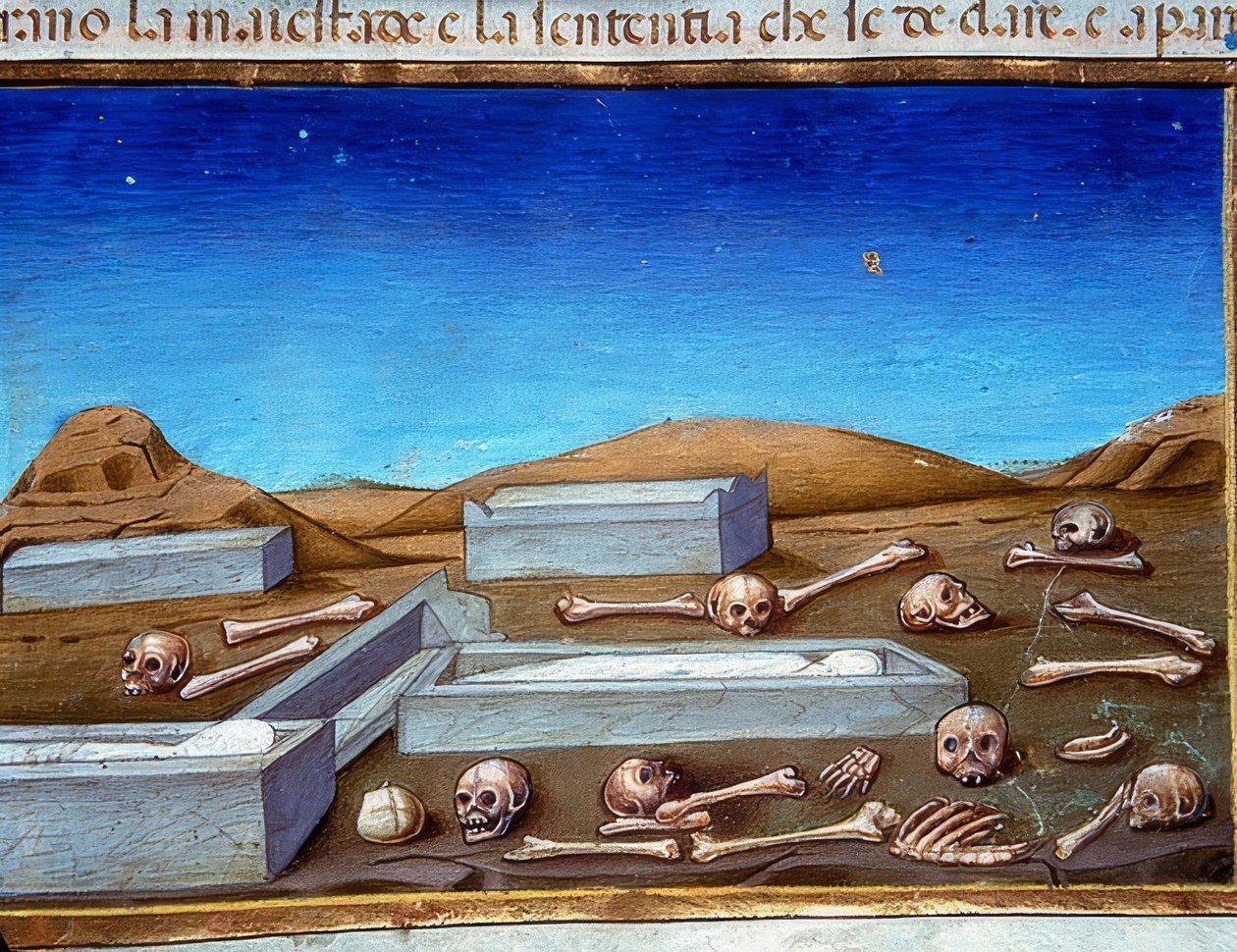 O fim do mundo: os mortos ressuscitarão de seus túmulos (c.149r). 1476 de Cristoforo De Predis