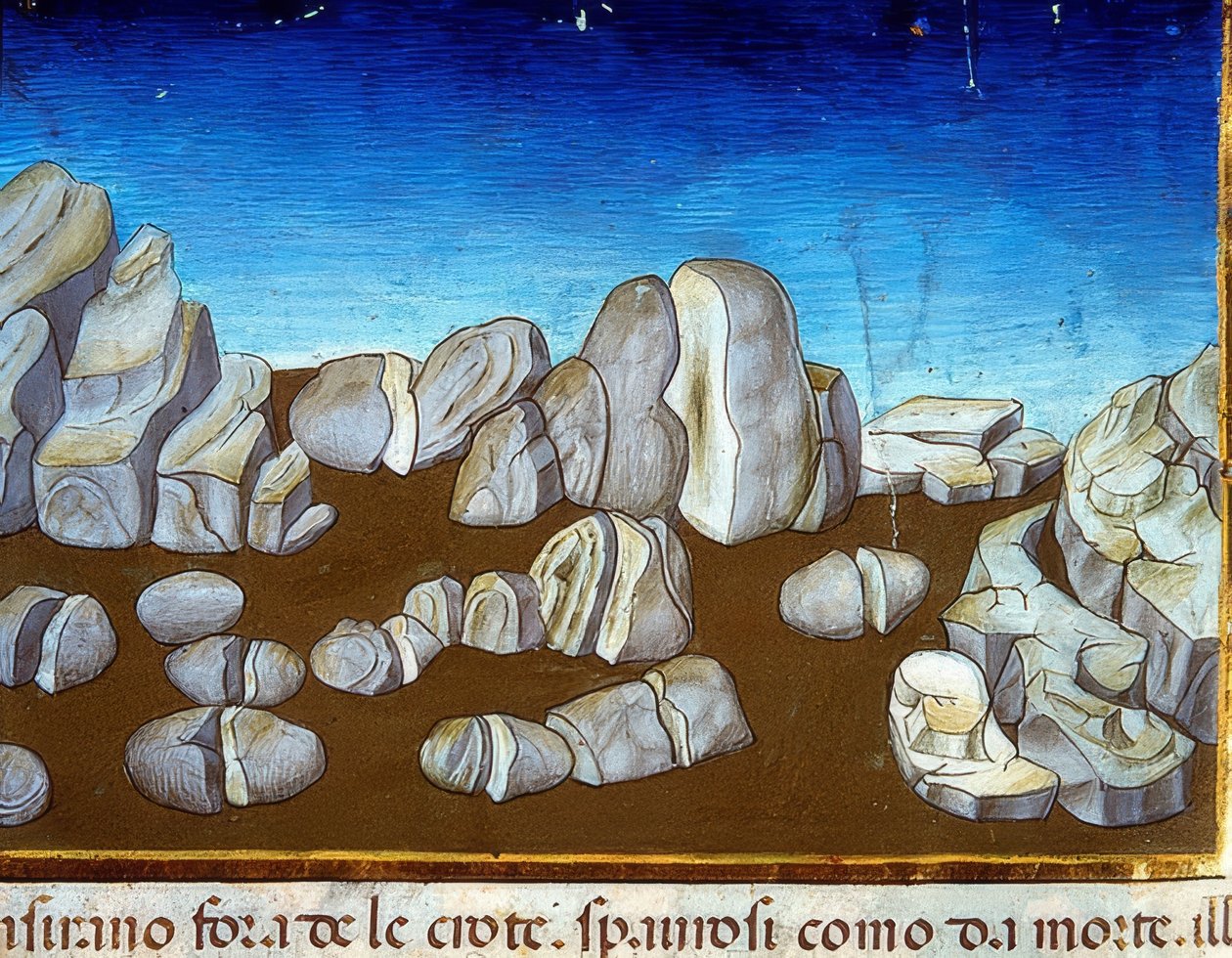 O fim do mundo: um terremoto destruirá o mundo (c.148v). 1476 de Cristoforo De Predis