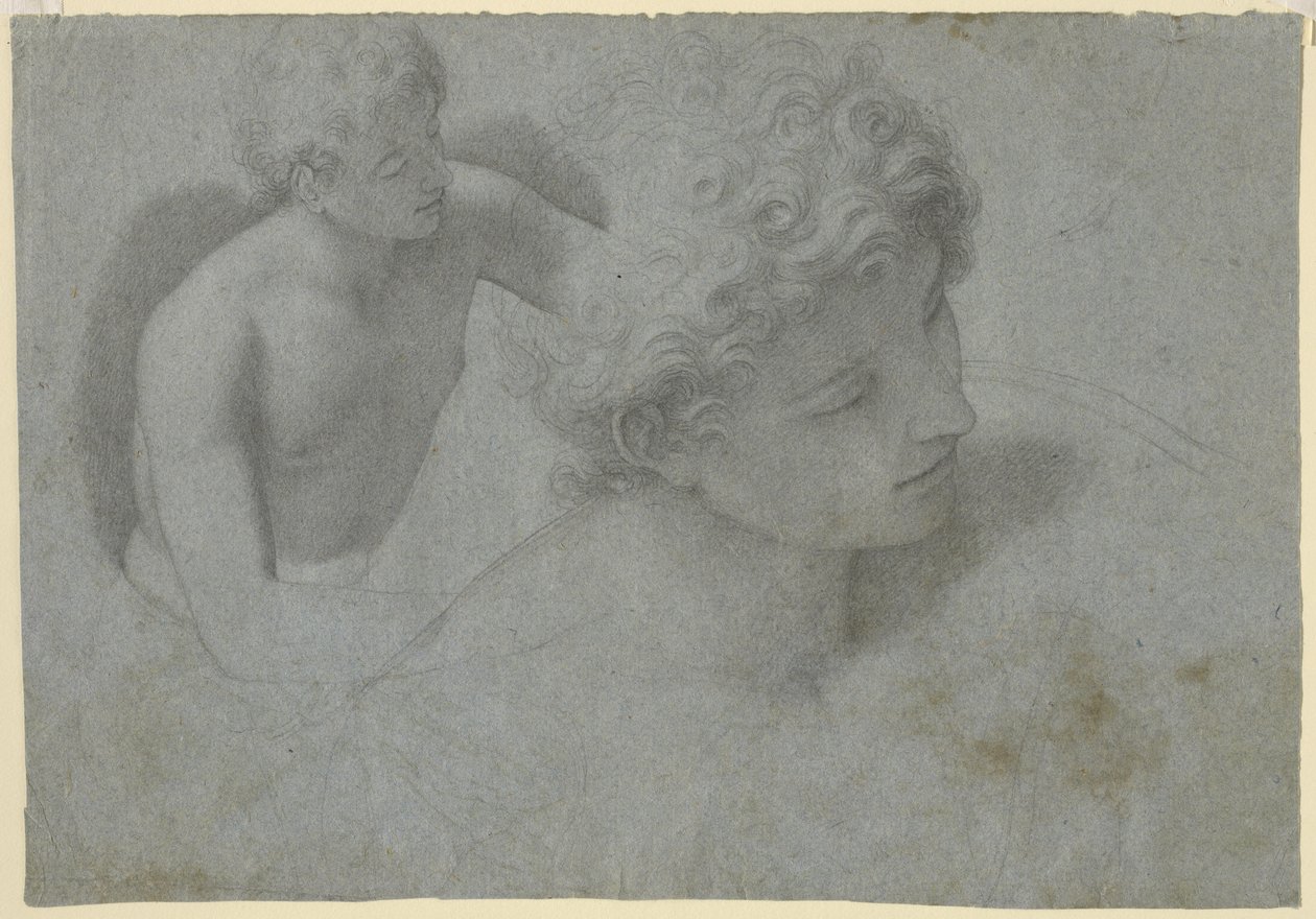Dois estudos de um jovem, c.1600-10 de Cristoforo Roncalli