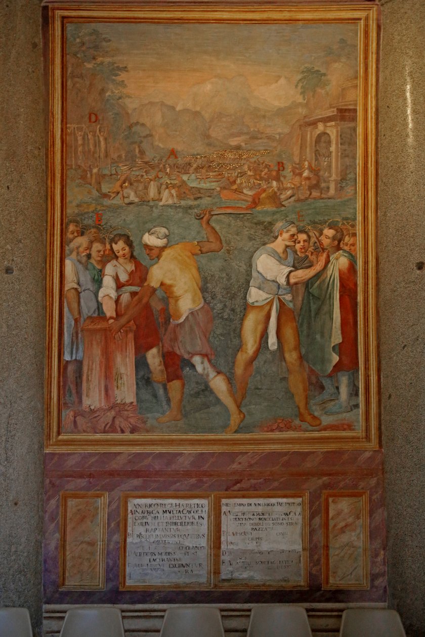 O martírio e a mutilação de vários santos (fresco) de Cristoforo & Tempesta Antonio (1555 1630) Roncalli