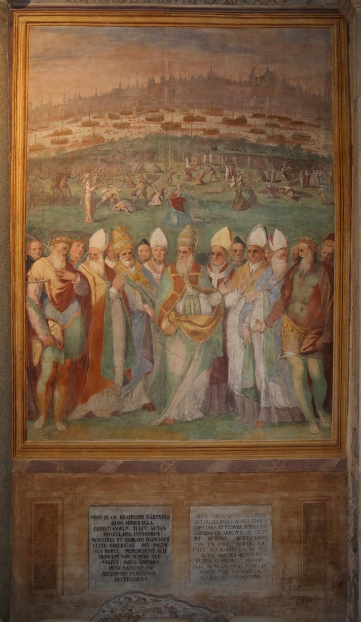 Bispos e reis papas honram os santos mártires de Cristoforo & Tempesta Antonio (1555 1630) Roncalli