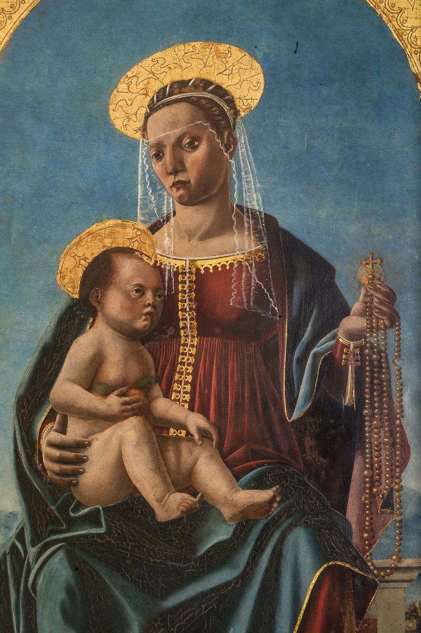 Madonna com Menino Jesus, detalhe de 2384571 (óleo no painel) de Cristoforo da Lendinara Canozzi or Canozi