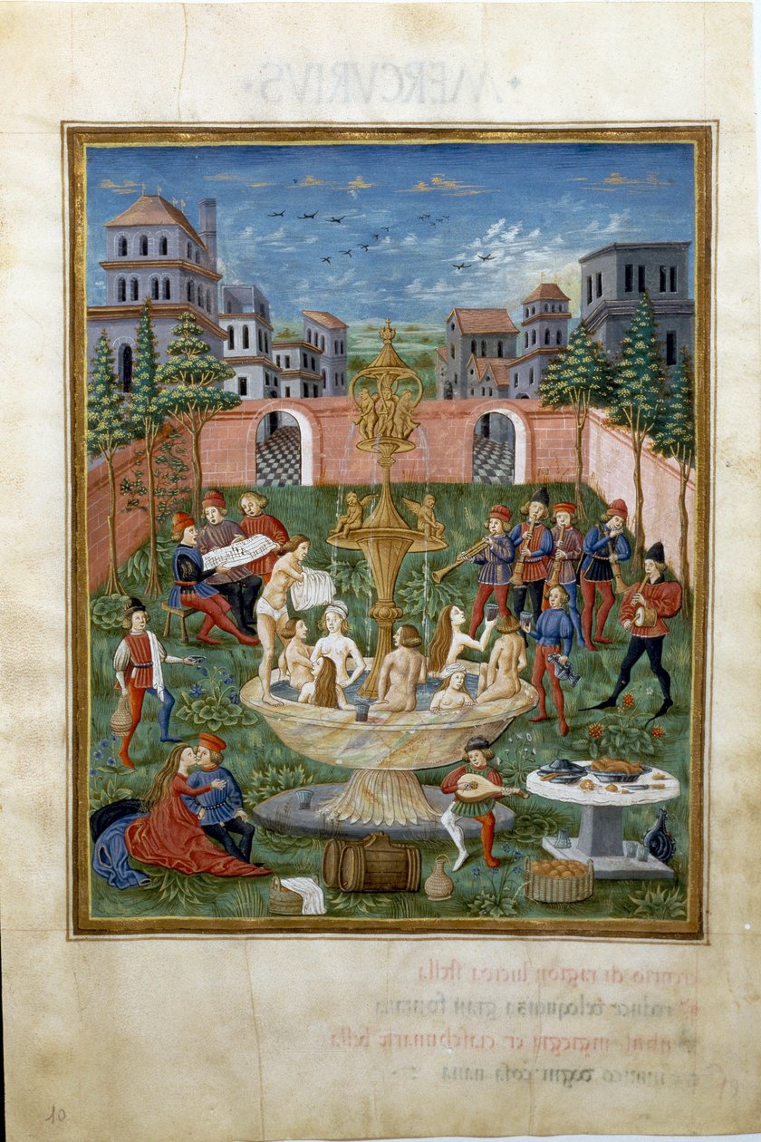 Influência de Vénus: o jardim do amor e a fonte da Juventude (miniatura, c.1470) de Cristoforo De Predis