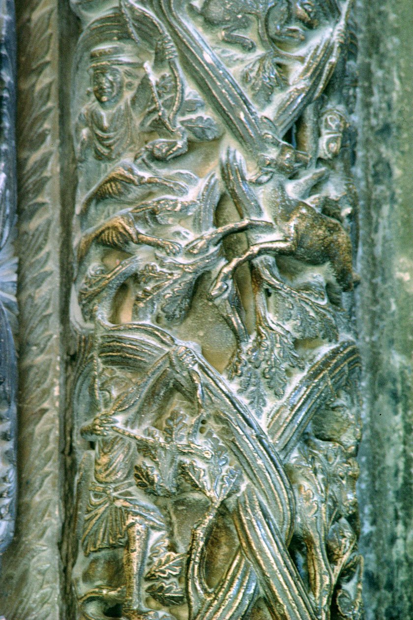 Cena de caça, um detalhe do portal oeste de Croatian School