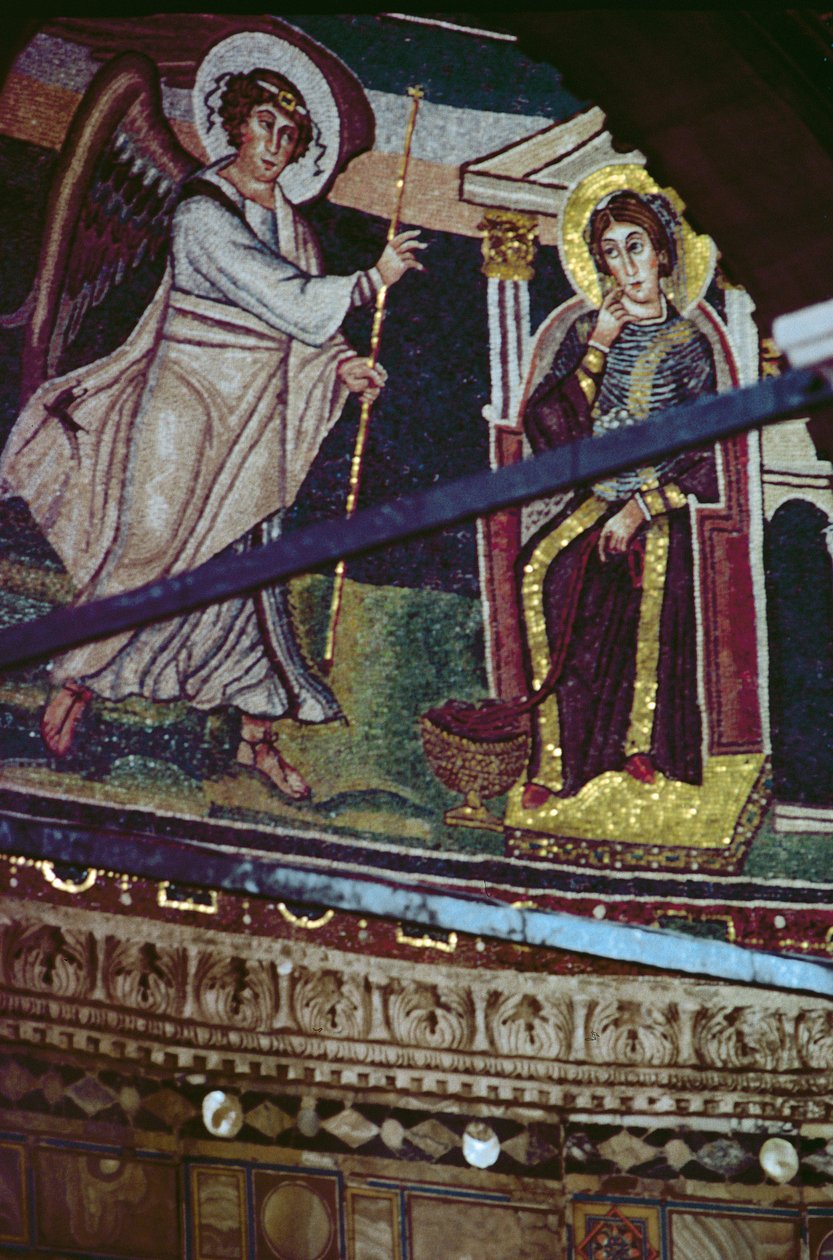 A Anunciação, c.540 (mosaico) de Croatian School