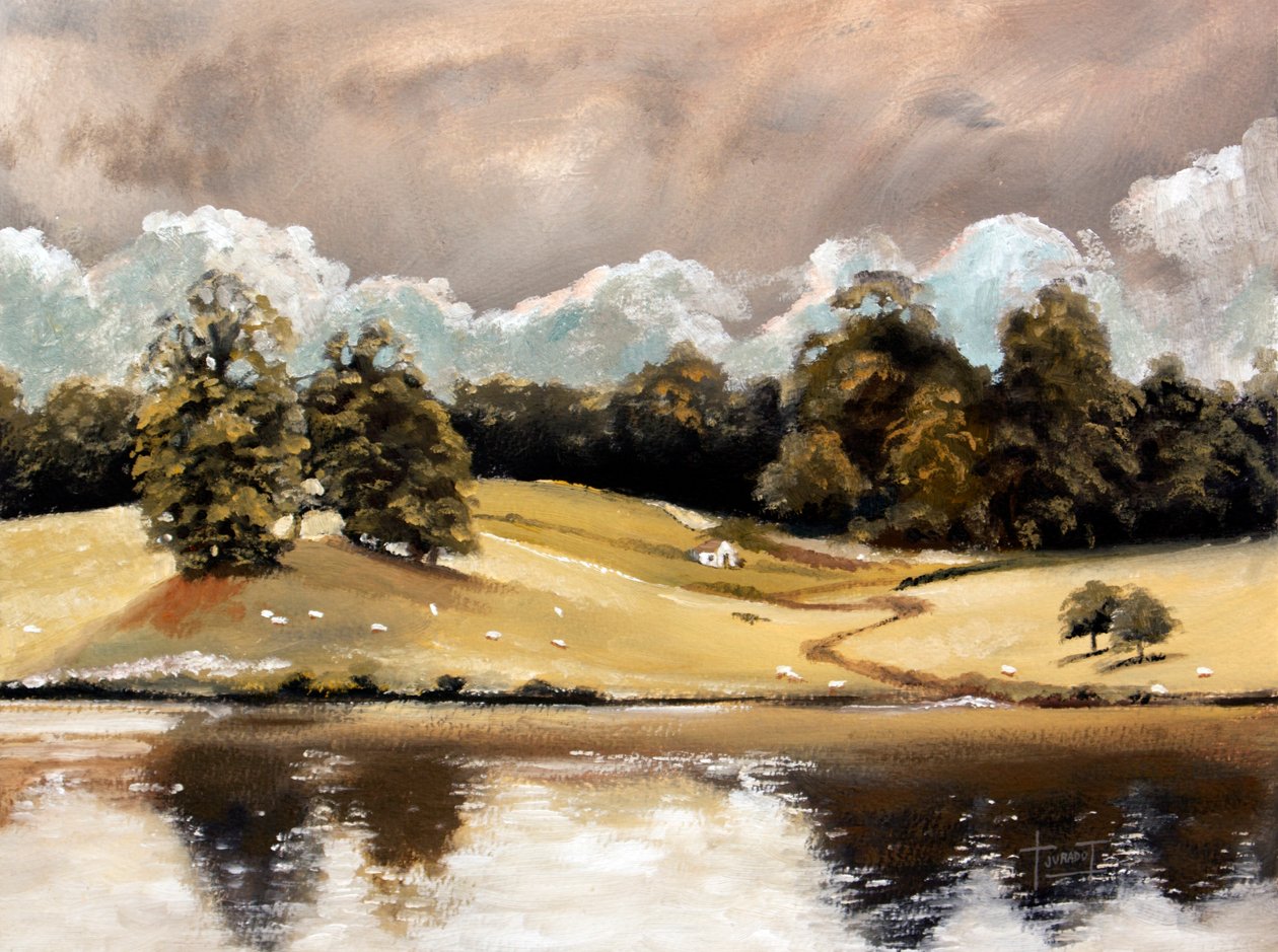 Alegria da Luz, perto do Castelo de Leeds, 2010 (óleo sobre papel) de Cruz Jurado Traverso
