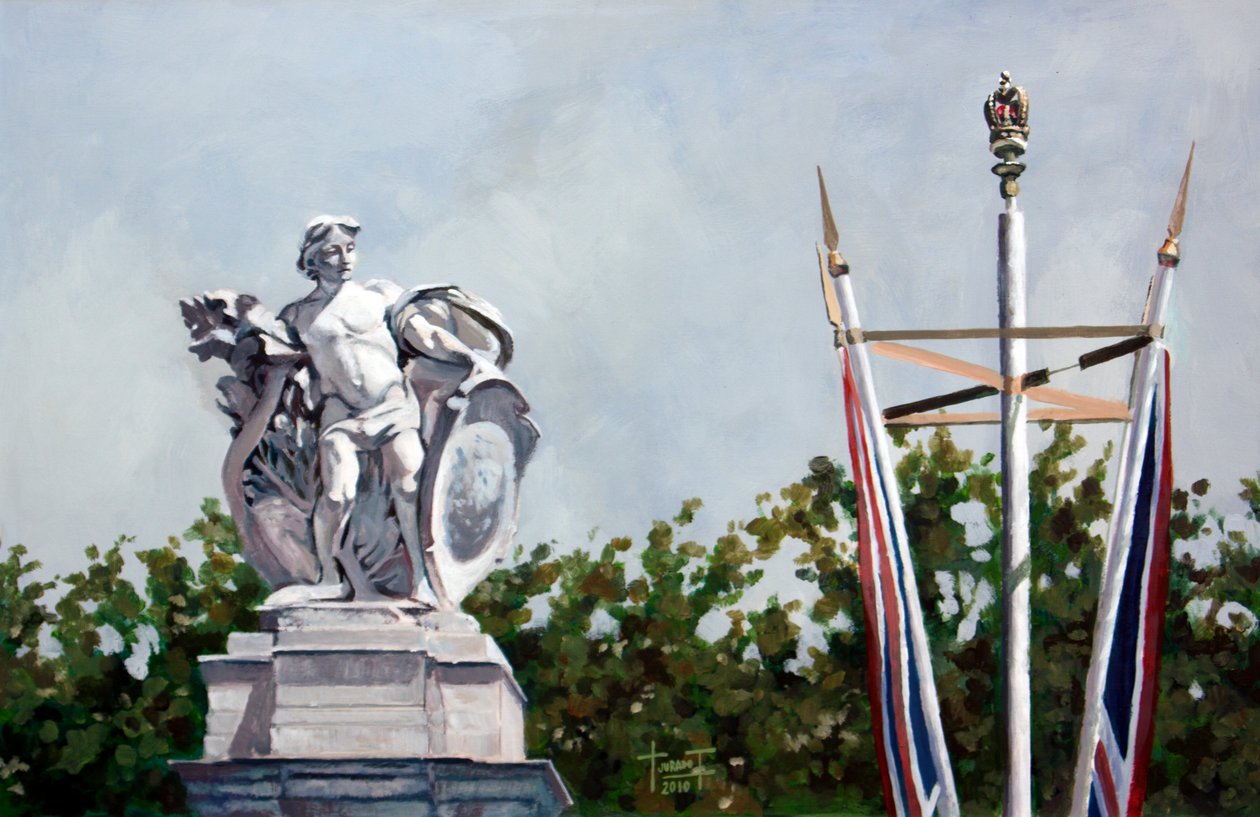 Olhando ..., perto do Palácio de Buckingham, 2010 (acrílico sobre papel) de Cruz Jurado Traverso