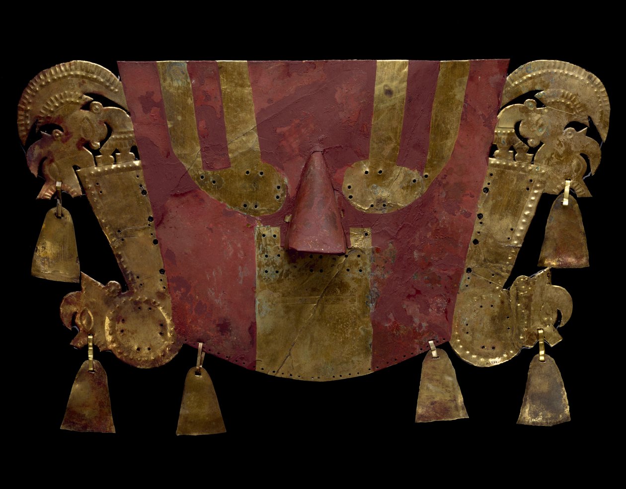 Máscara de múmia pintada de Culture Chimu