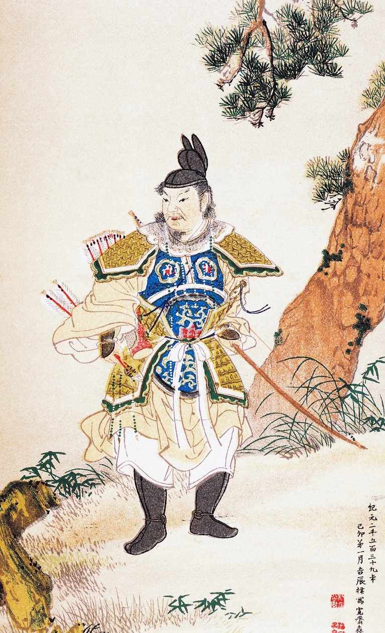 Samurai, impressão artística ukiyo-e, escola Tosa, xilogravura