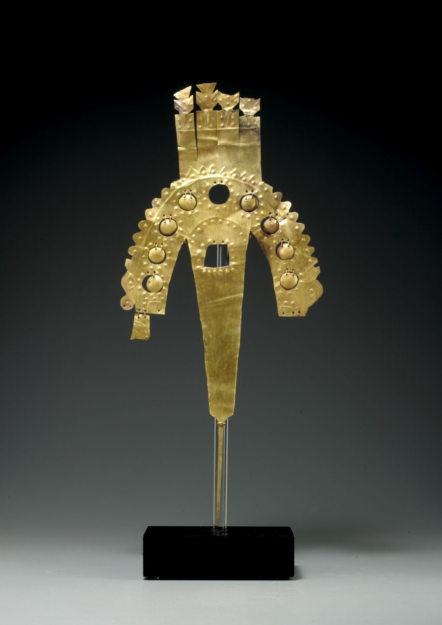 Um ornamento de pluma de ouro Huari, Costa Sul, c.700-1000 (ouro) de Culture Huari