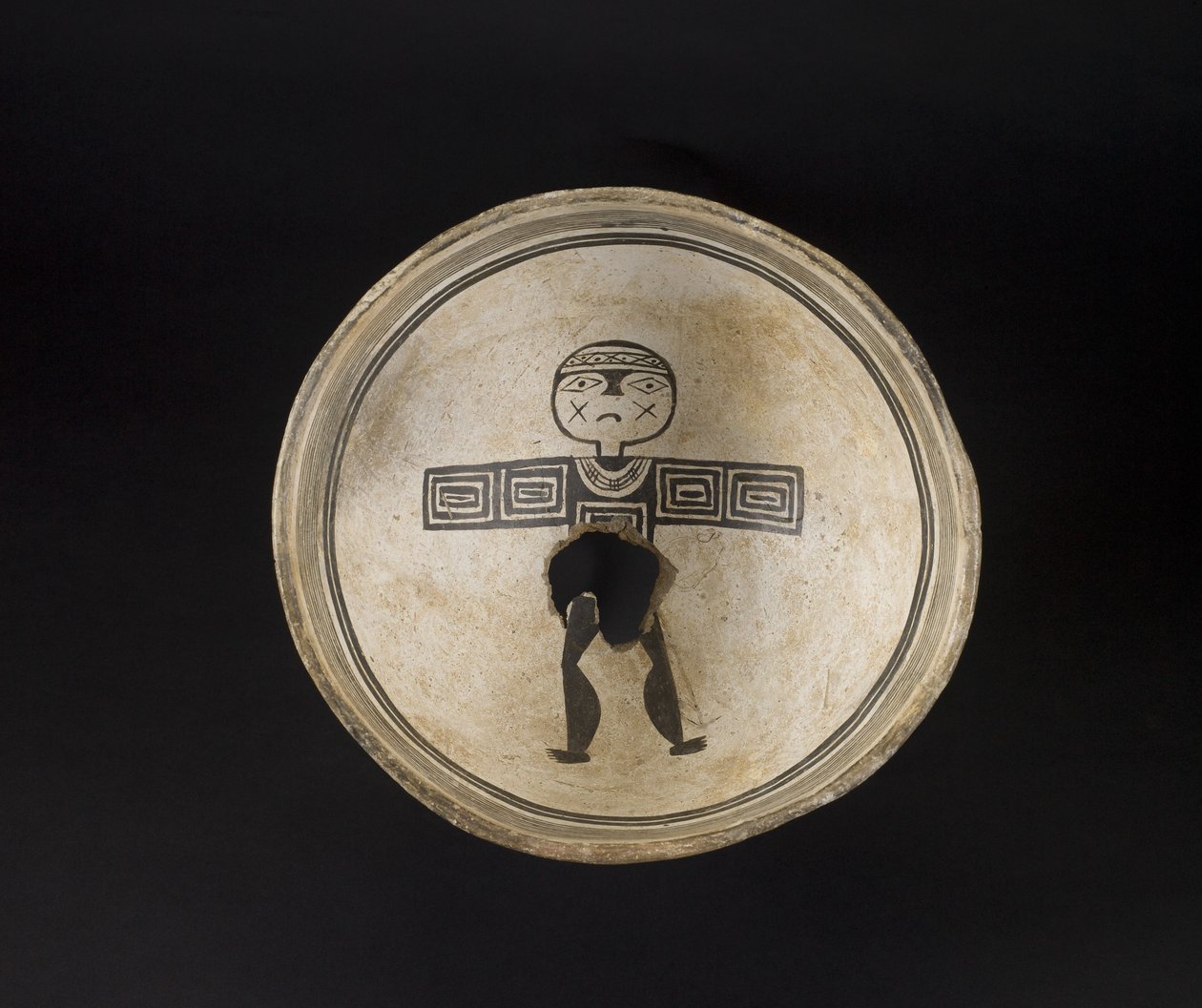 Tigela com motivos pintados, c.1200-1300 (cerâmica com pigmento) de Culture Mimbres
