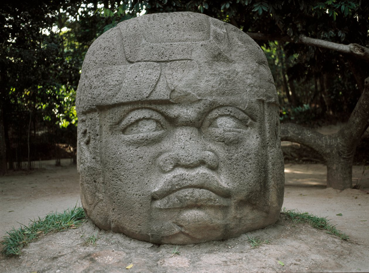 cabeça colossal de Culture Olmec