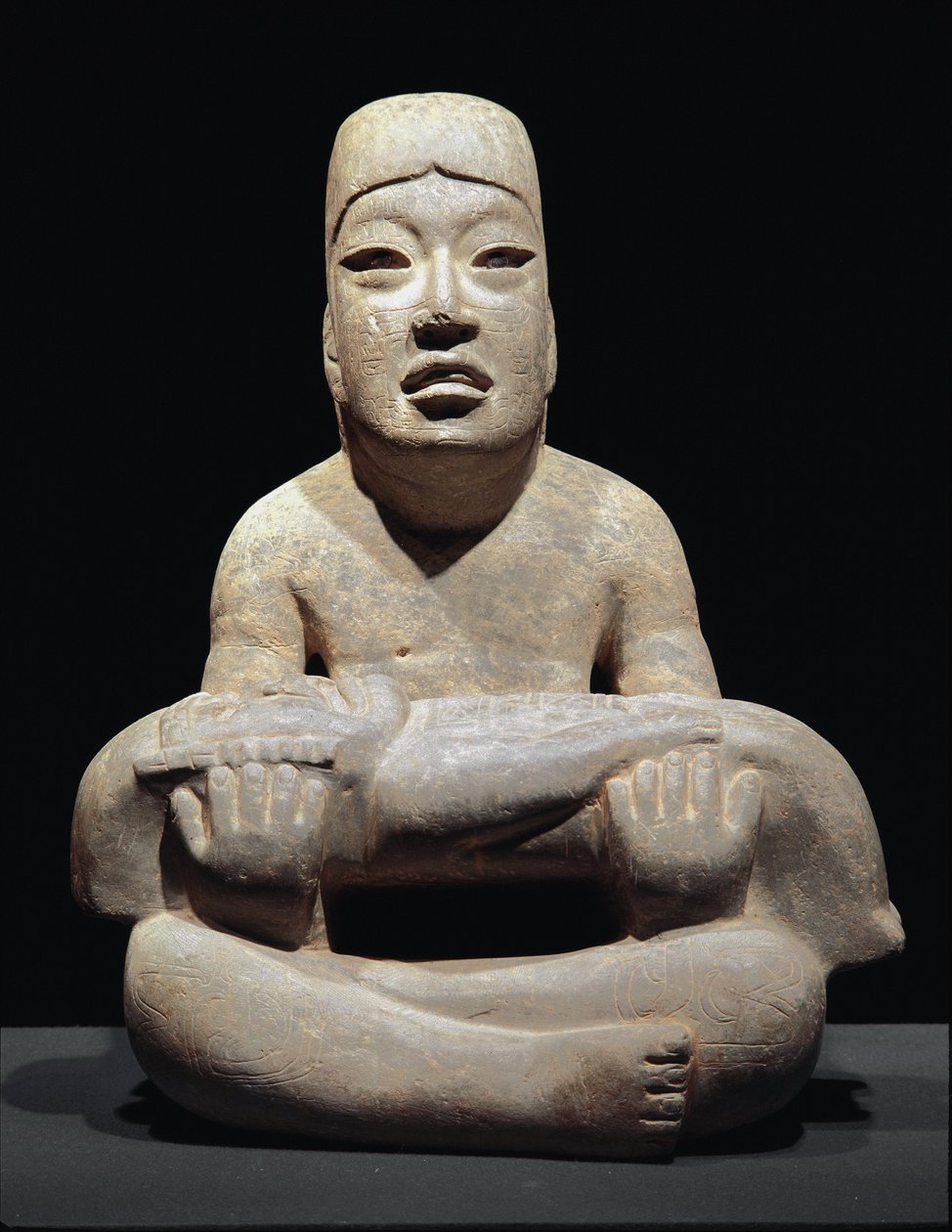 Senhor das Linhas (sacrifício de uma criança) (escultura) de Culture Olmec