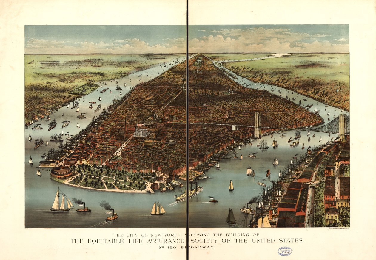 A cidade de Nova York. de Currier and Ives Equitable Life Assurance Society Of The United States
