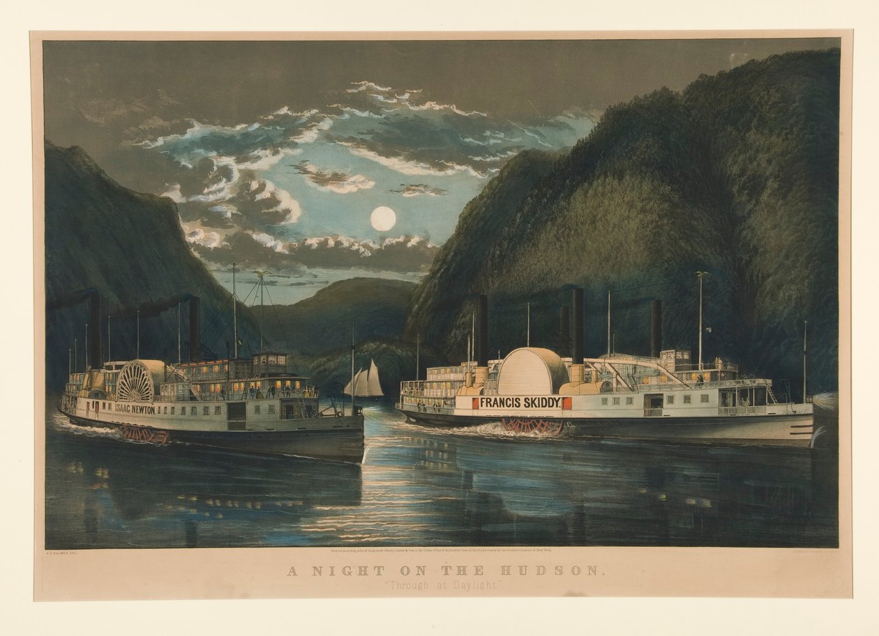Uma Noite no Hudson de Currier and Ives