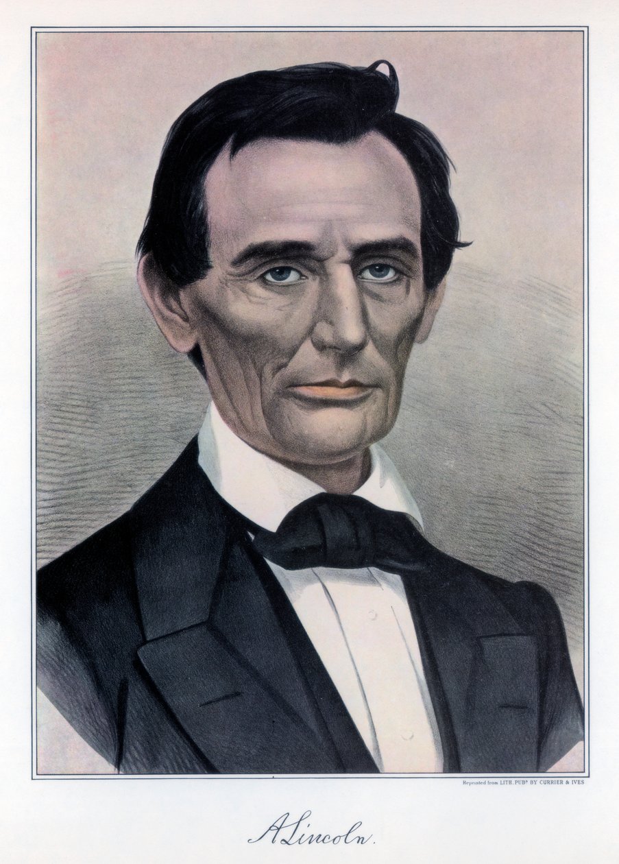 Abraham Lincoln, décimo sexto presidente dos Estados Unidos, século XIX. de Currier and Ives