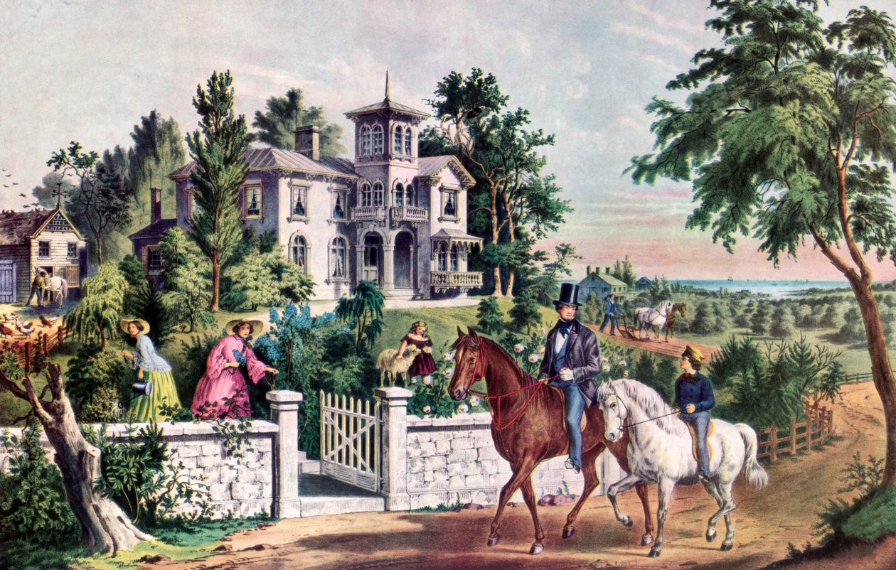 Vida no campo americana, manhã de maio de 1855. de Currier and Ives
