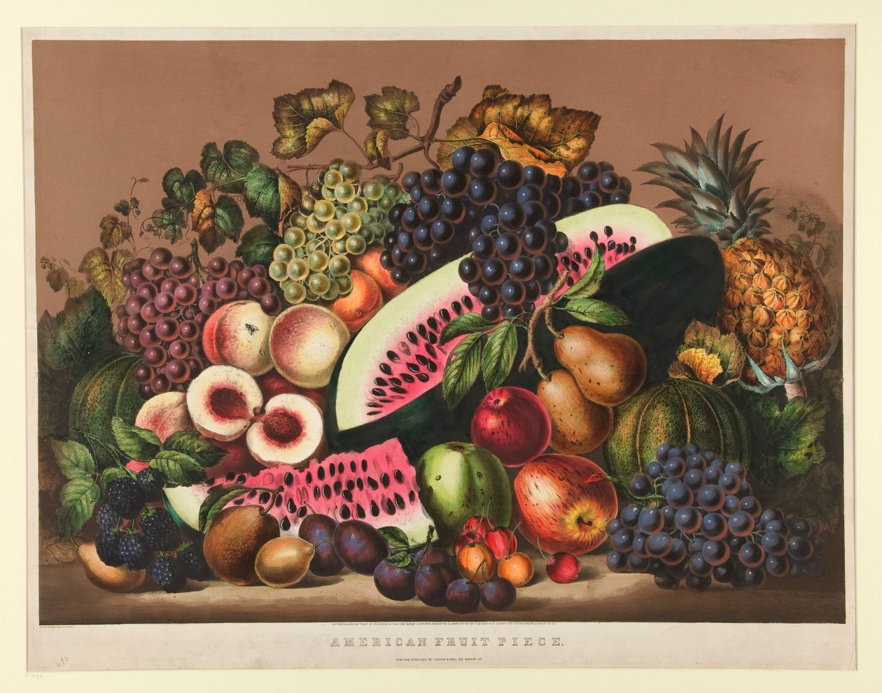 Pedaço de Fruta Americana de Currier and Ives