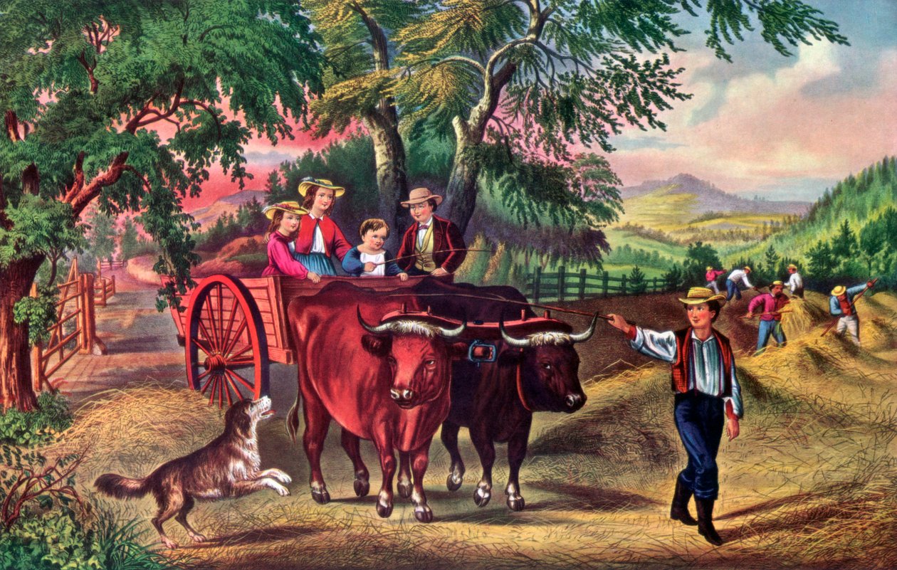 Tempo de Feno, A Primeira Carga, 1868. de Currier and Ives