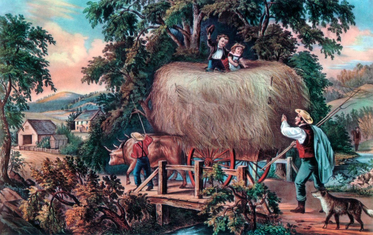 Tempo de Feno, A Última Carga, 1868. de Currier and Ives
