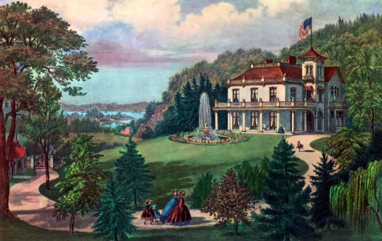 Vida no campo, noite, 1862. de Currier and Ives