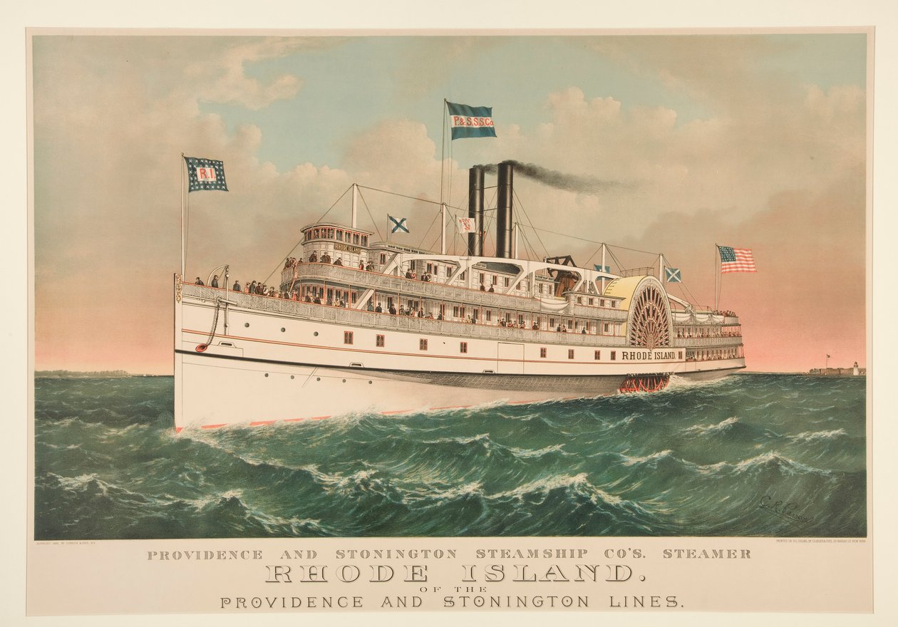 Providence e Stonington Steamship Co de Currier and Ives
