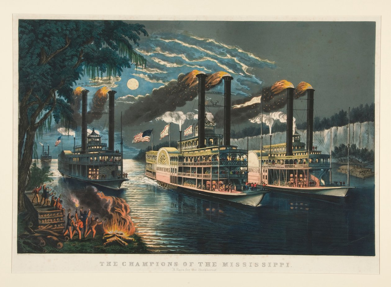 Os campeões do Mississippi de Currier and Ives