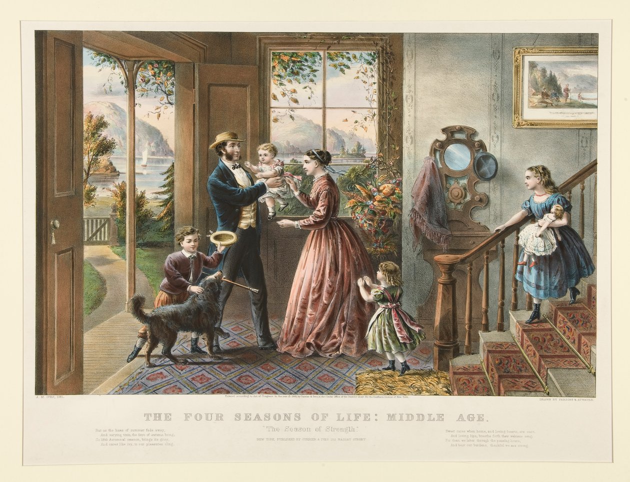 As Quatro Estações da Vida: Idade Média (pág. 1079) de Currier and Ives