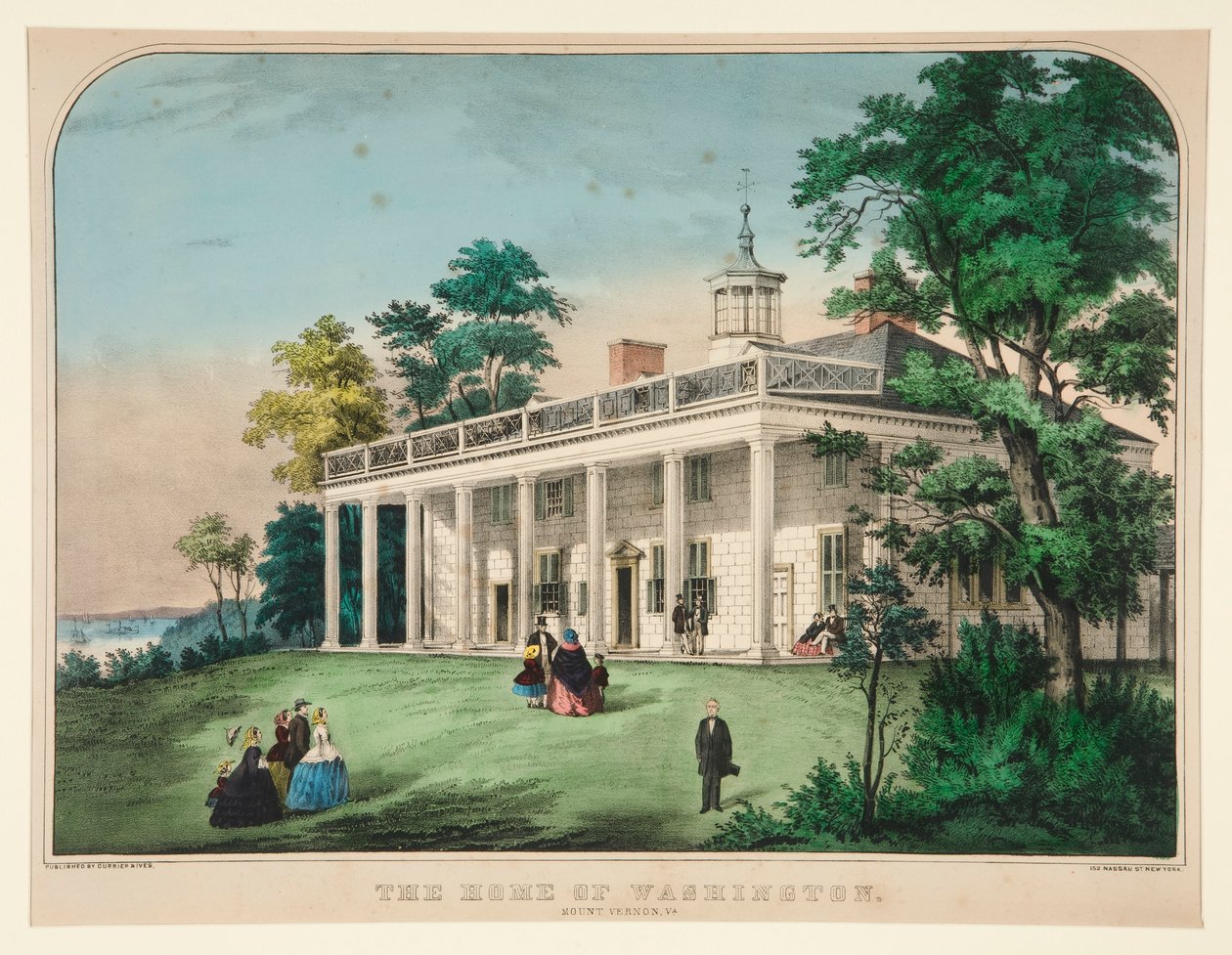 O Lar de Washington/ Monte Vernon, VA de Currier and Ives
