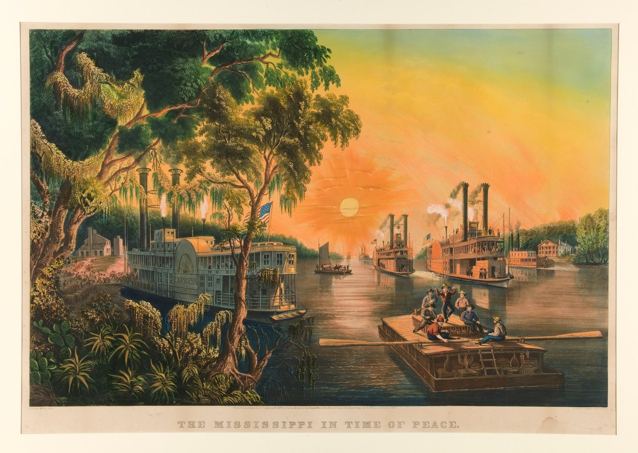 O Mississippi em Tempo de Paz. de Currier and Ives