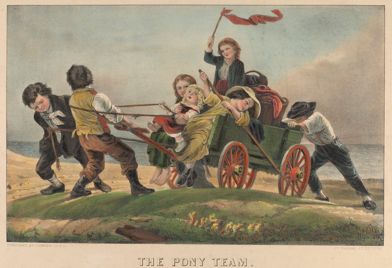 A equipe do pônei de Currier and Ives