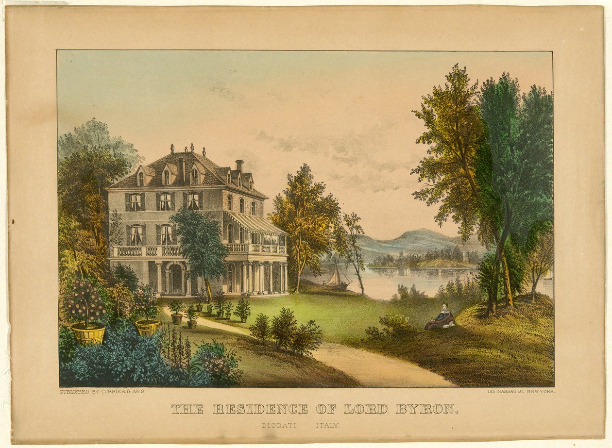 A Residência de Lord Byron de Currier and Ives