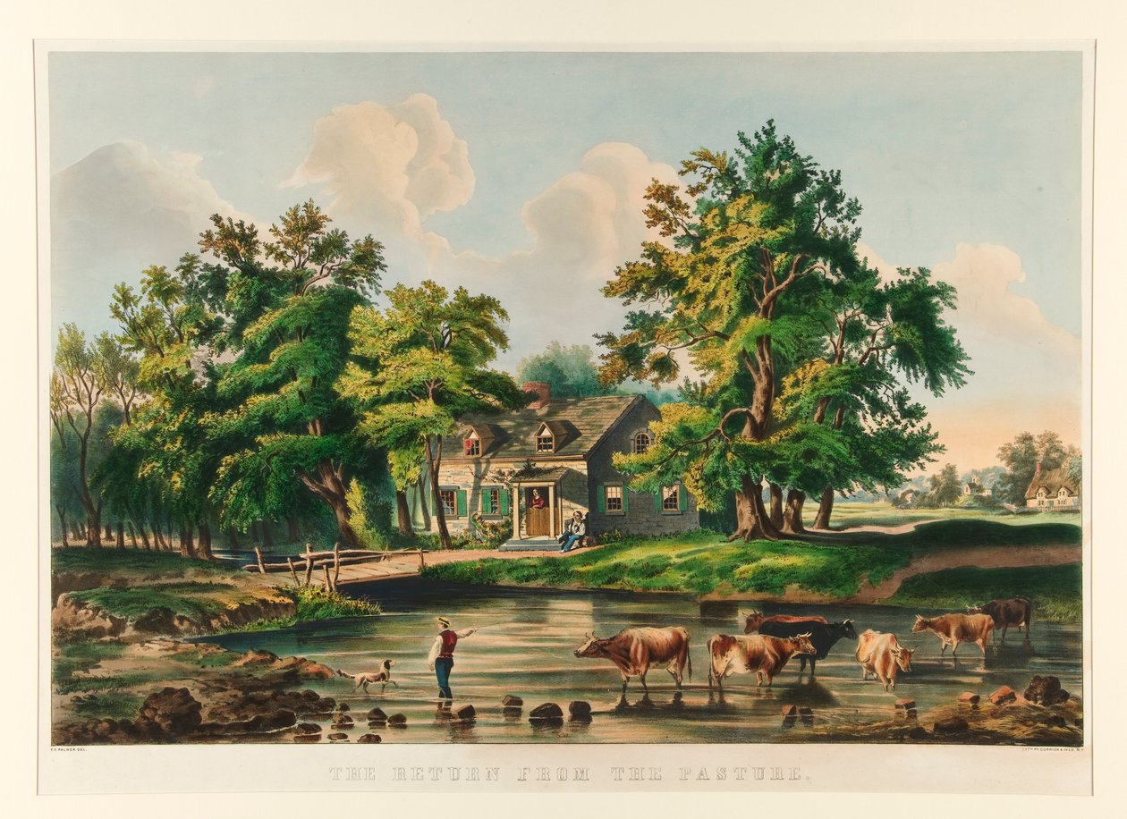 O retorno do pasto de Currier and Ives