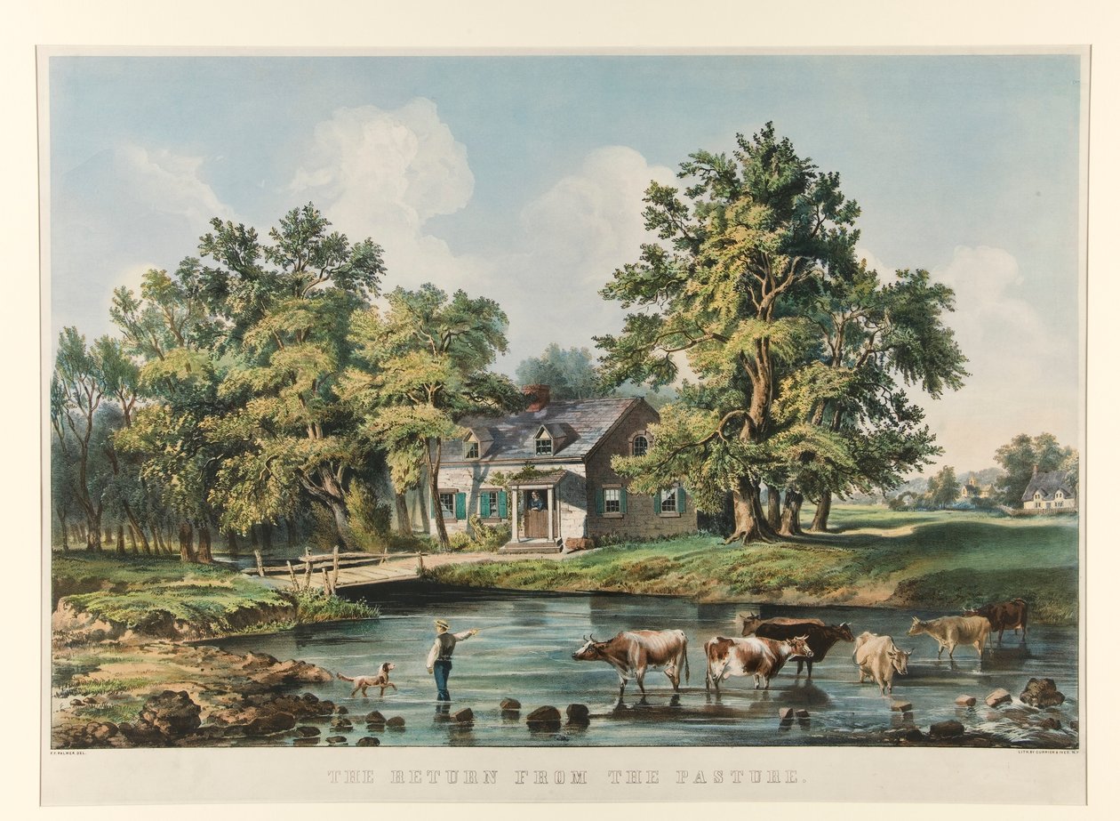 O regresso do pasto de Currier and Ives