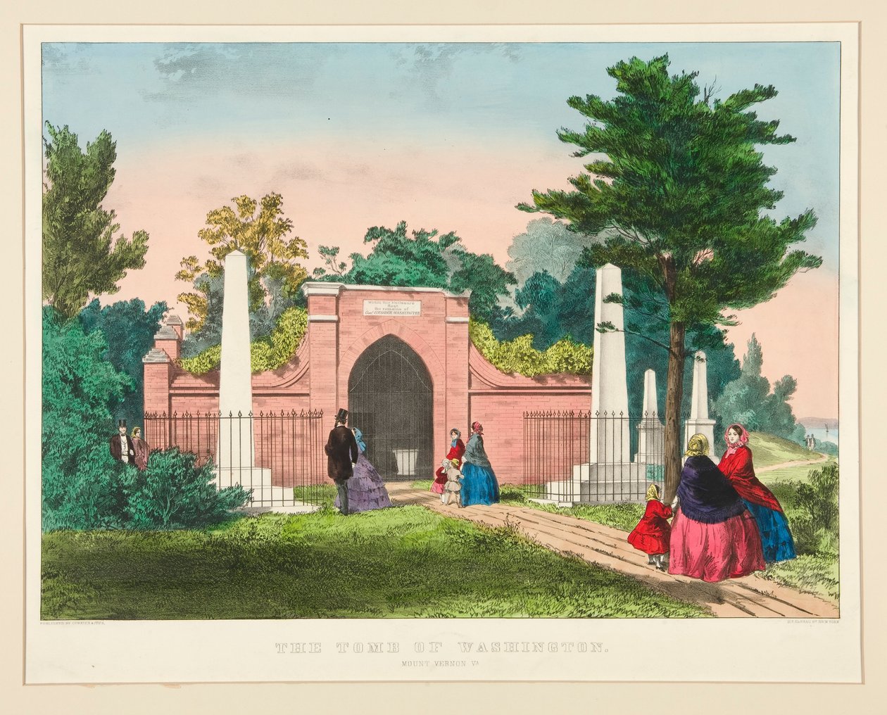 O Túmulo de Washington / Mount Vernon, VA de Currier and Ives