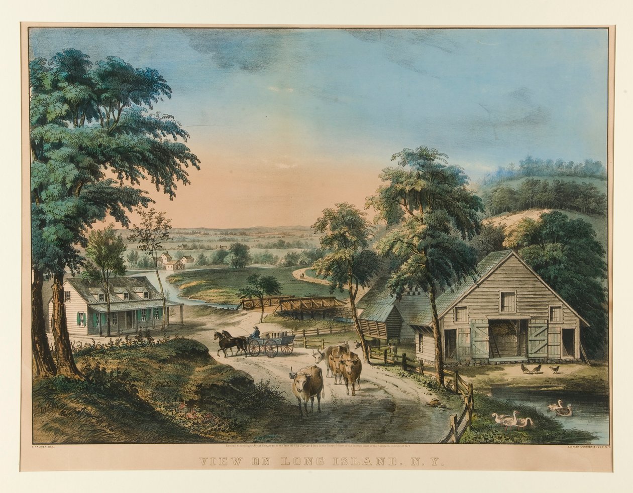 Vista em Long Island, N.Y. de Currier and Ives