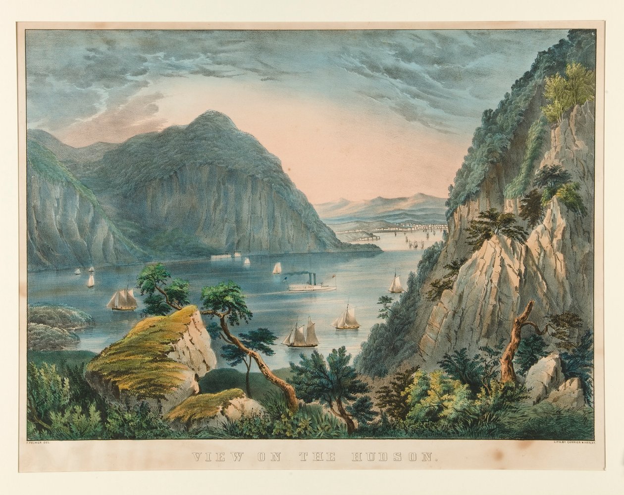 Vista no Hudson de Currier and Ives