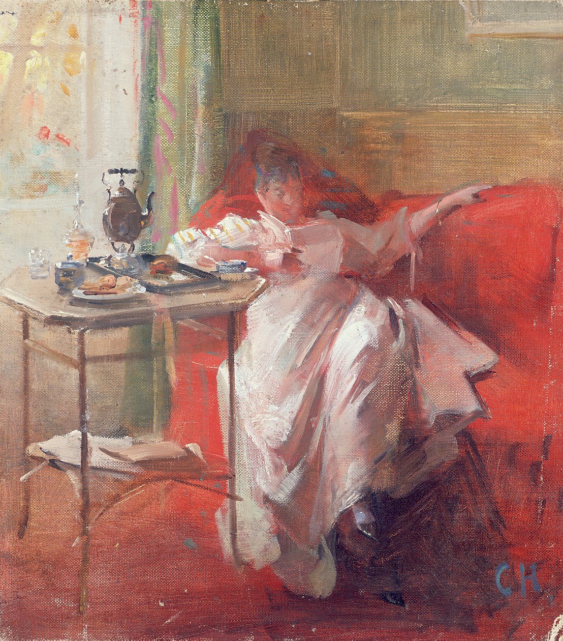 Siesta (óleo no cartão) de Curt Herrmann