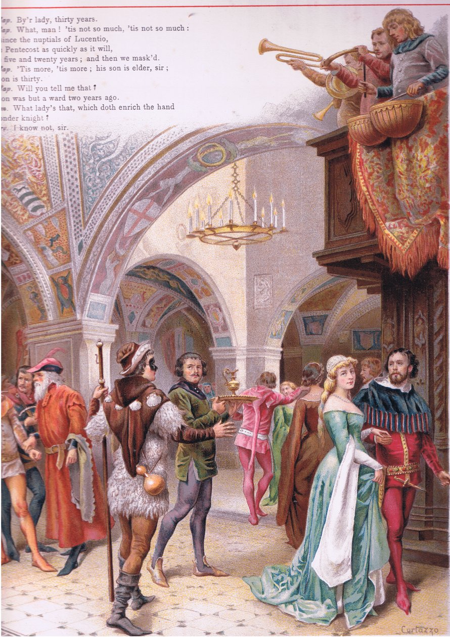 Senhores, seja bem-vindo., Ilustração de Romeu e Julieta, de Curtazzo Curtazzo