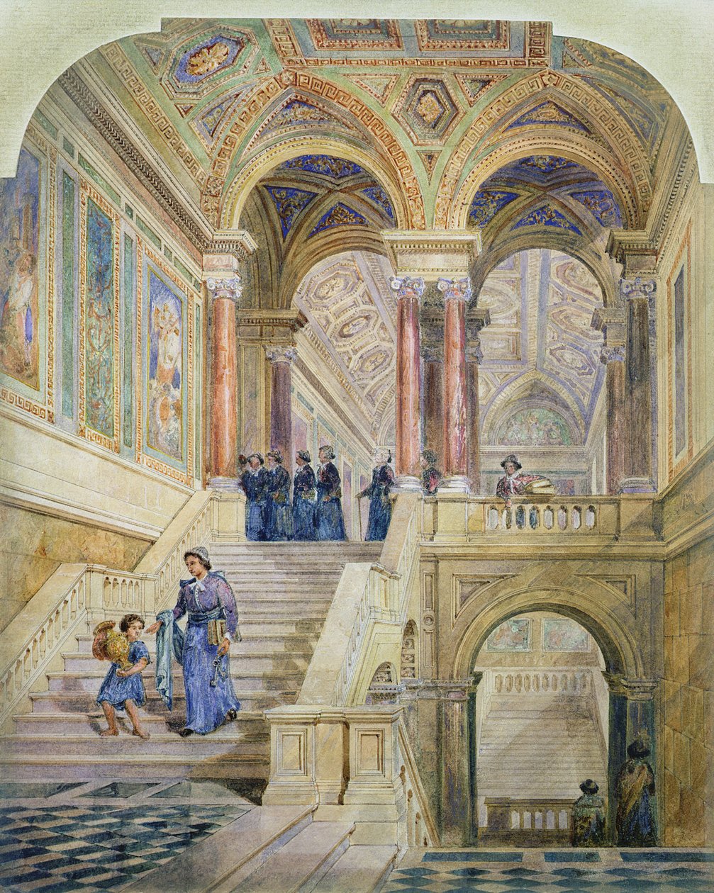 Projeto para a escadaria da Prefeitura de Leeds, 1853-1858 de Cuthbert Brodrick