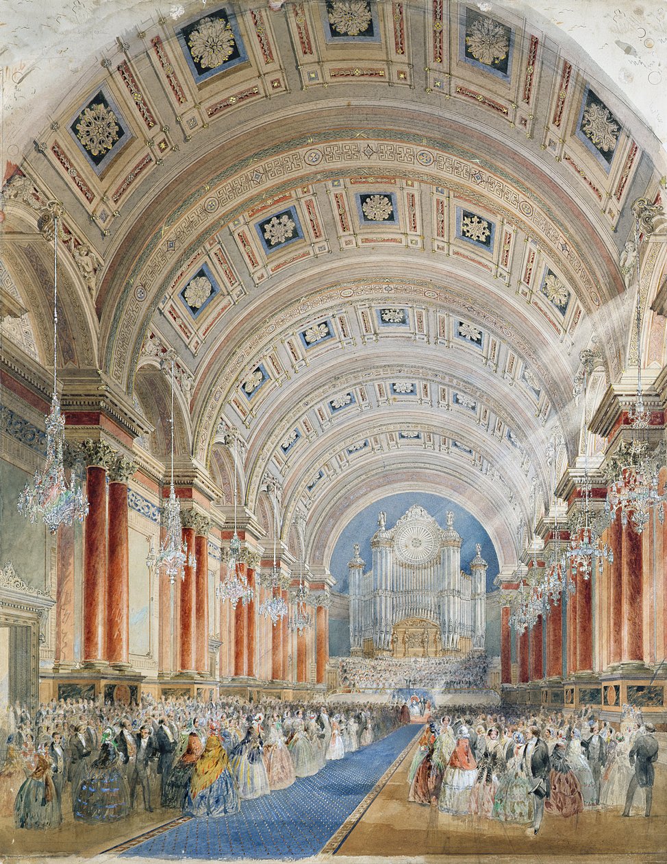 Perspectiva interior, Câmara Municipal de Leeds de Cuthbert Brodrick