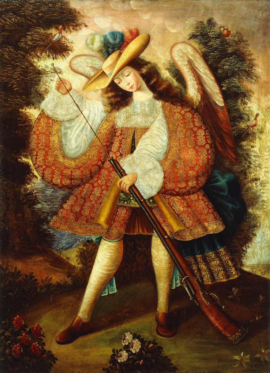 Arcanjo com Arquebus de Cuzco School