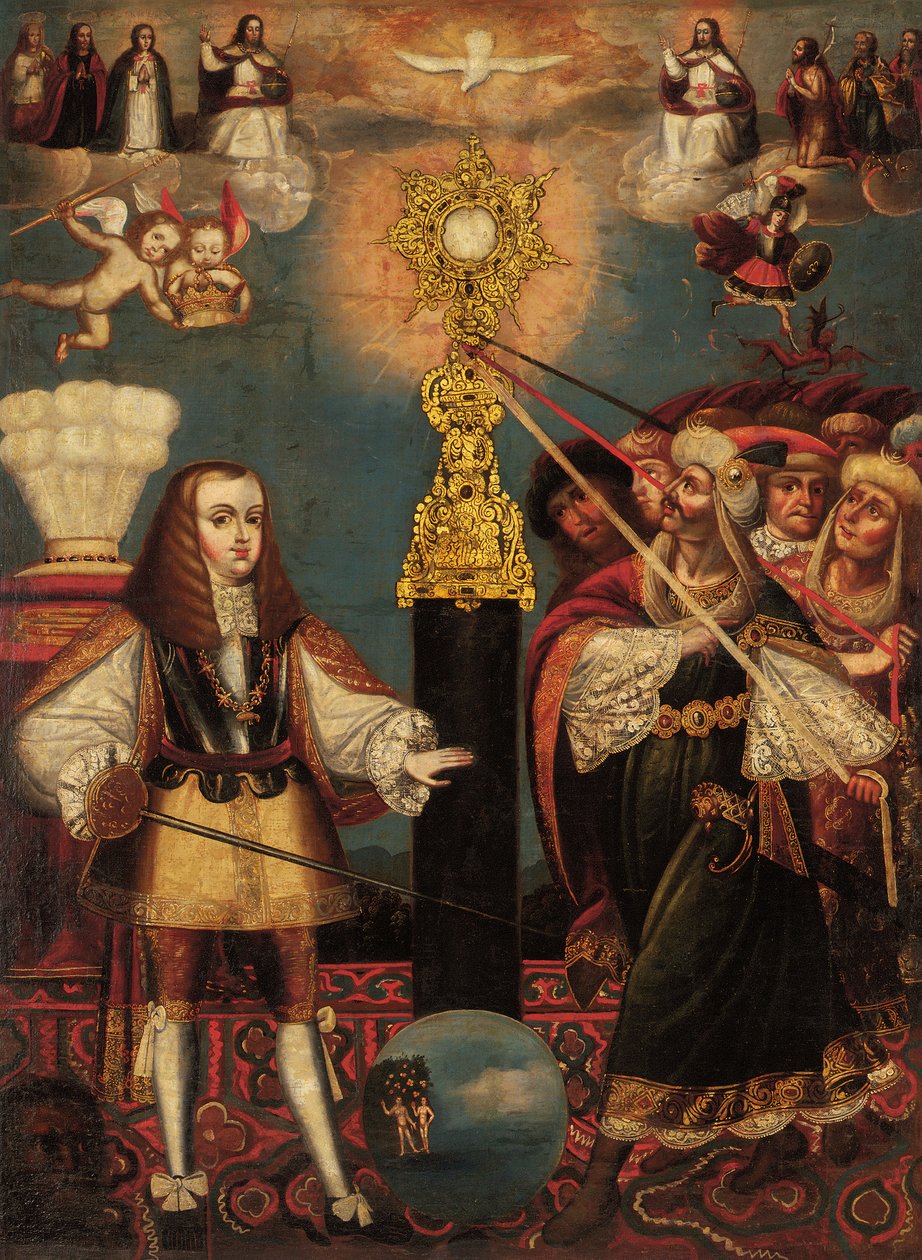 Carlos II em Defesa da Eucaristia, final do século XVII de Cuzco School