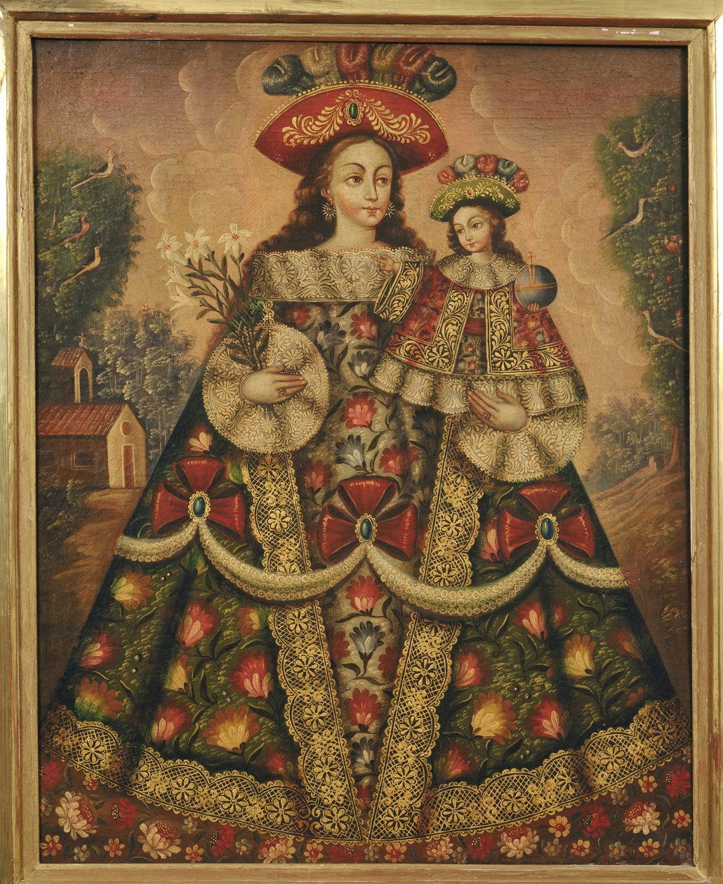 A Virgem dos Peregrinos e o Menino de Cuzco School